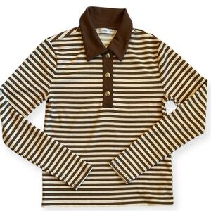 Mango Button Down Striped Polo Shirt